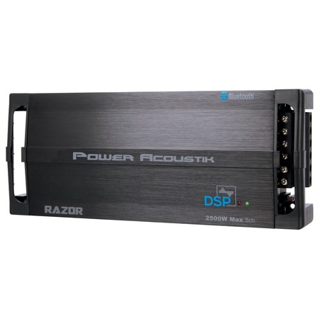 POWER ACOUSTIK Razor Series 2,500W Max 5-Channel Class D Amp with DSP/Bluetooth RZ5‐2500DSP